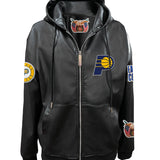 Indiana Pacers Lightweight Vegan Zip-Up Hooded Jacket Black