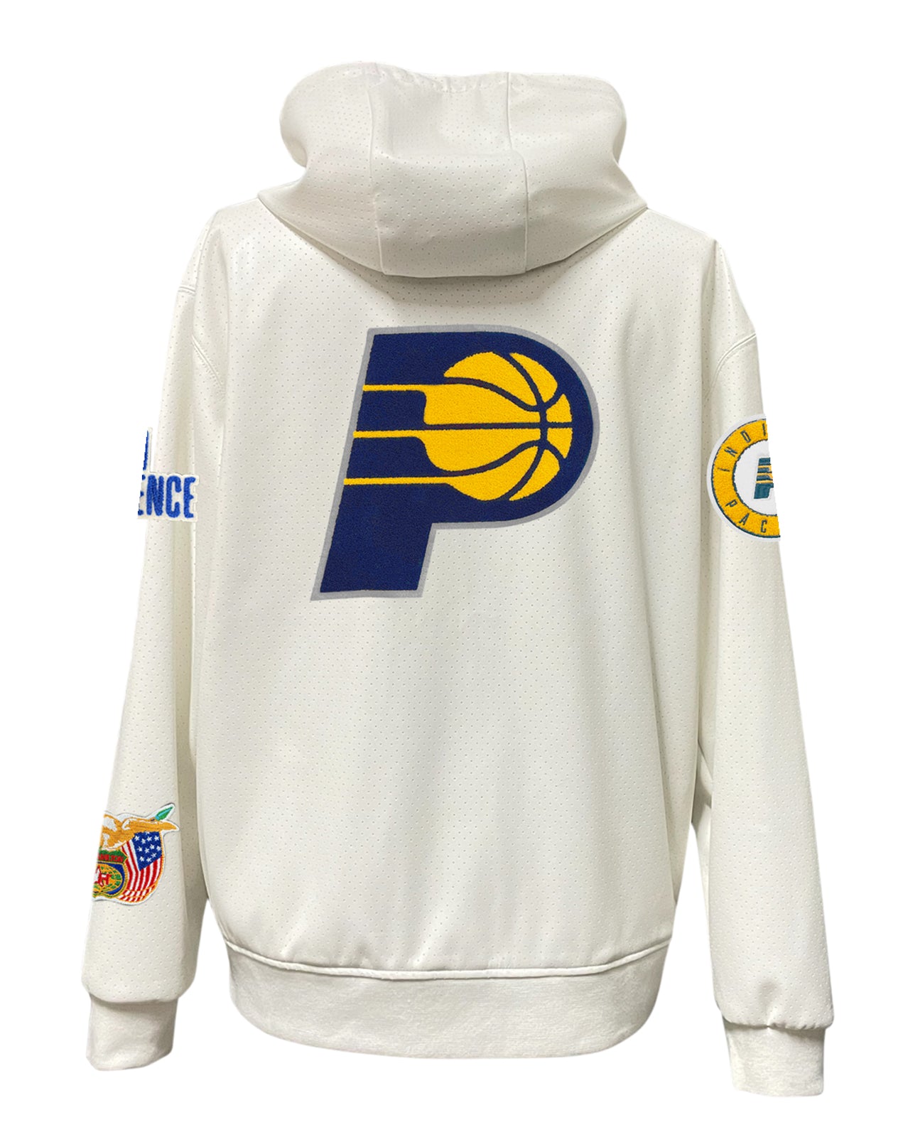 INDIANA PACERS LIGHTWEIGHT VEGAN ZIP-UP HOODED JACKET WHITE