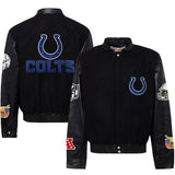 Indianapolis Colts Black Wool & Leather Varsity Jacket AR