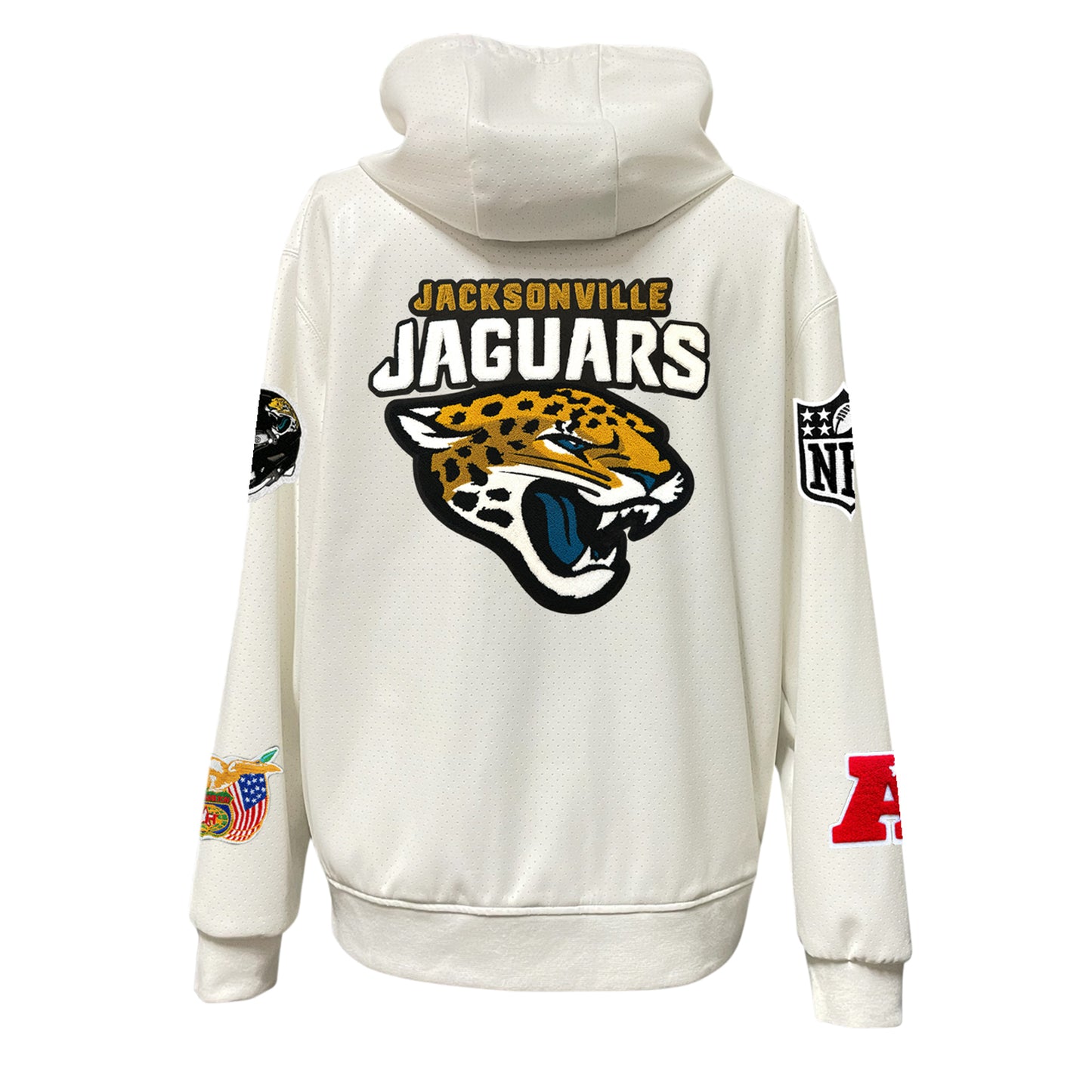 JACKSONVILLE JAGUARS LIGHTWEIGHT VEGAN ZIP-UP HOODED JACKET WHITE