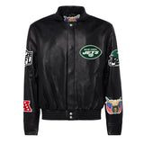 New York Jets Full Leather Jacket Black