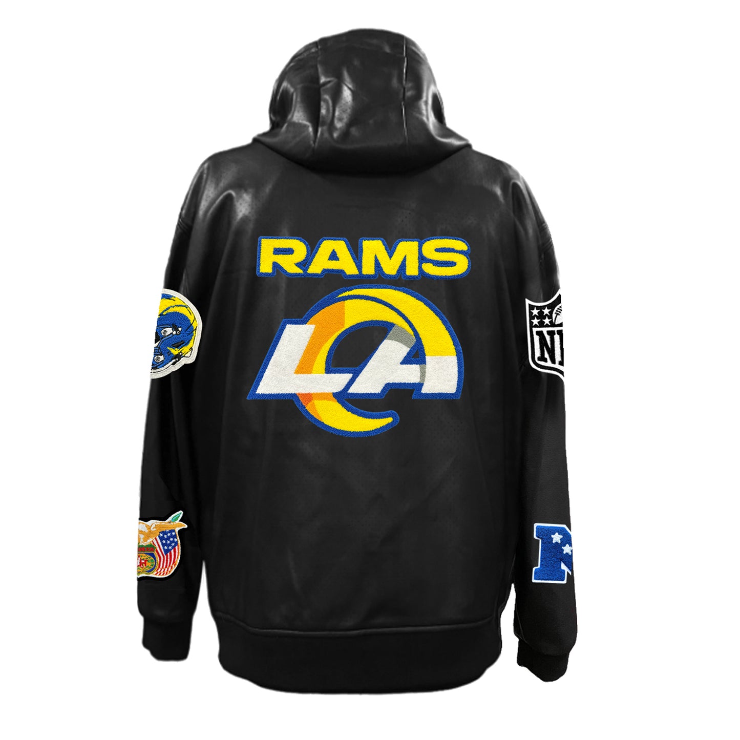 LOS ANGELES RAMS LIGHTWEIGHT VEGAN ZIP-UP HOODED JACKET