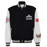 Los Angeles Clippers Black Wool & Leather Varsity Jacket Black & White AR