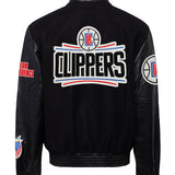 Los Angeles Clippers Wool & Leather Jacket Black