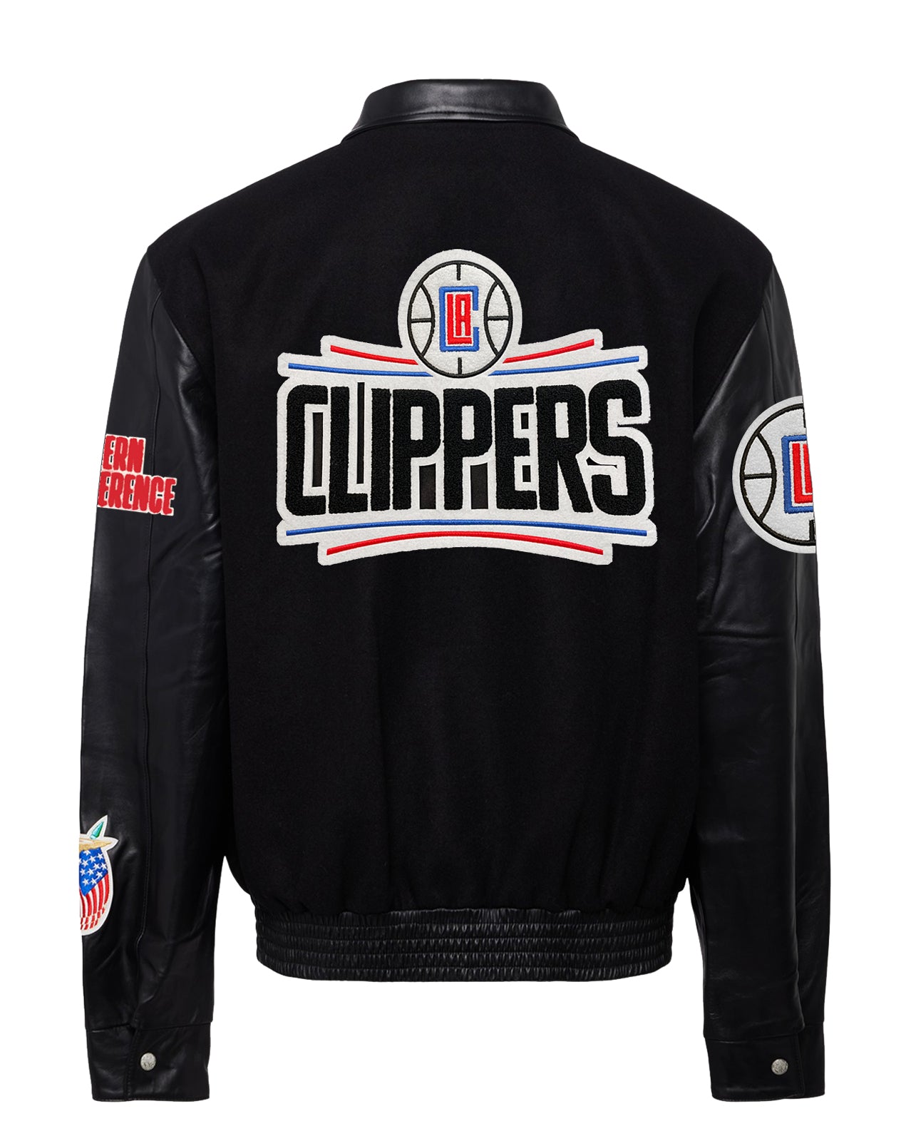 LOS ANGELES CLIPPERS WOOL & LEATHER JACKET Black
