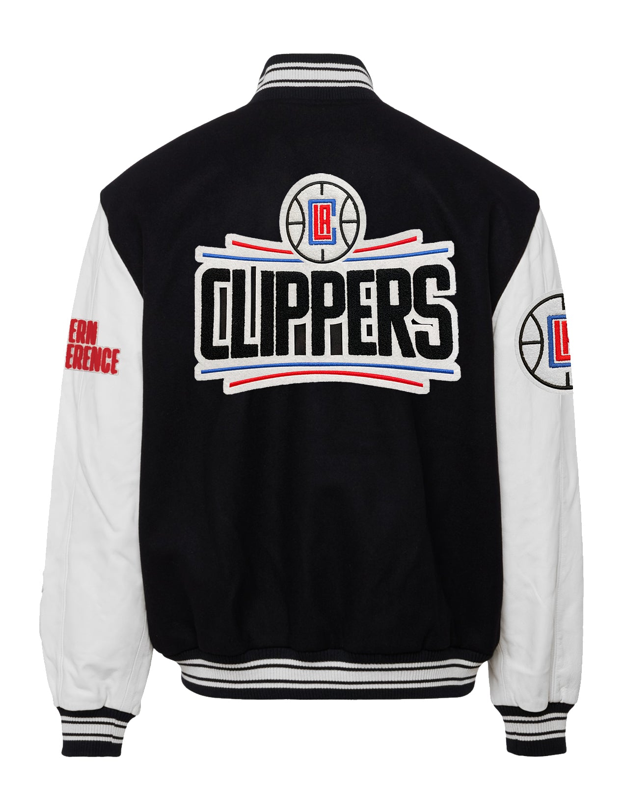 LOS ANGELES CLIPPERS WOOL & LEATHER VARSITY JACKET Black / White