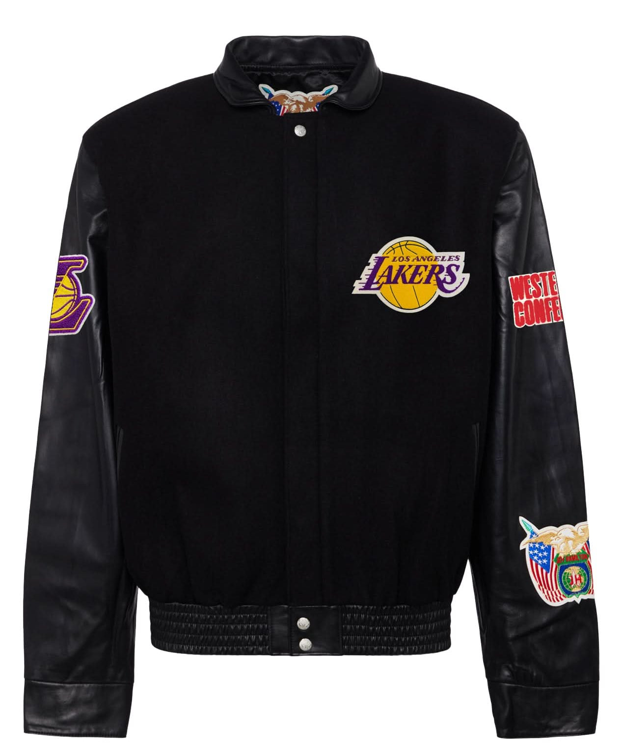 LOS ANGELES LAKERS WOOL & LEATHER JACKET Black
