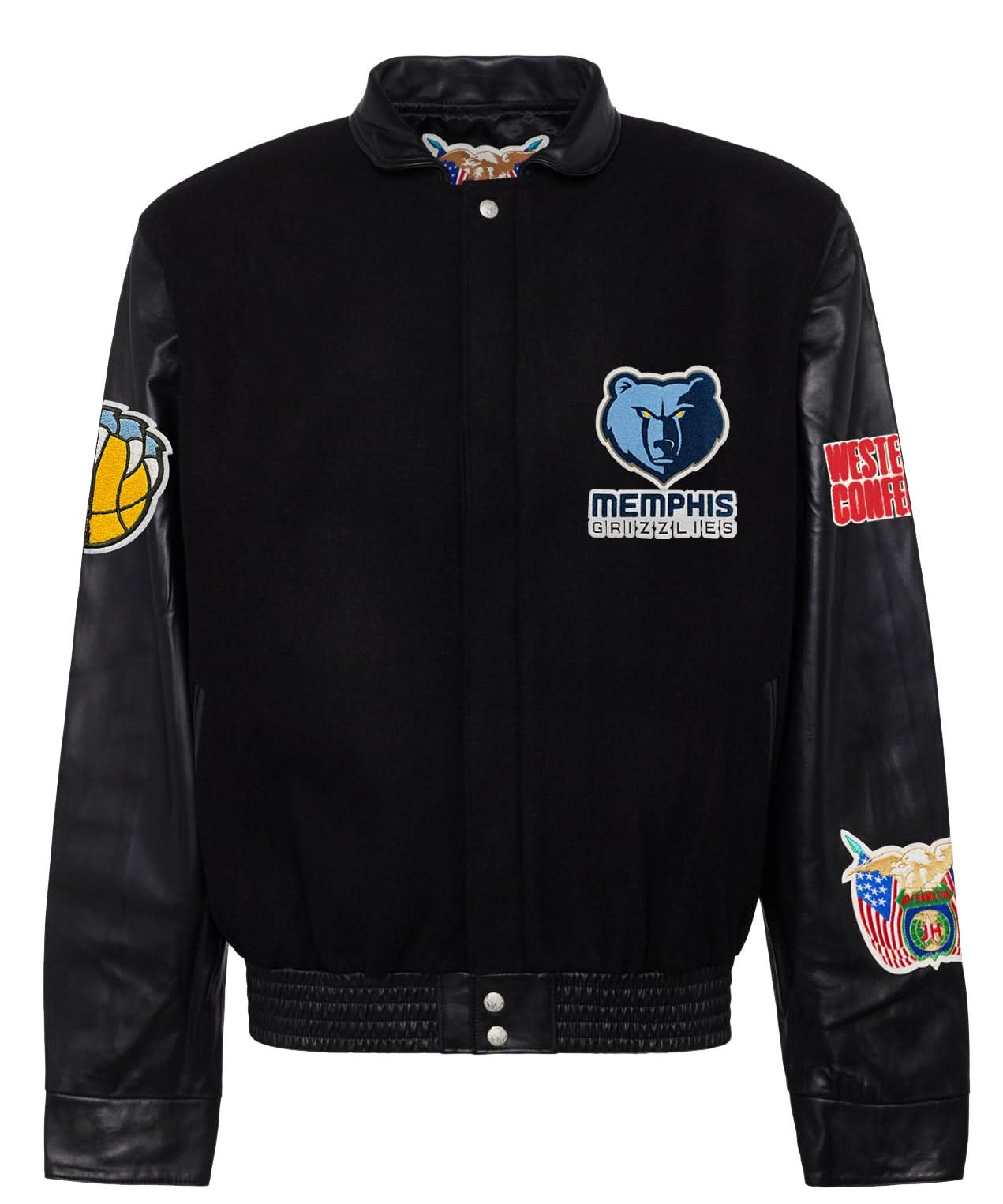 MEMPHIS GRIZZLIES WOOL & LEATHER JACKET Black