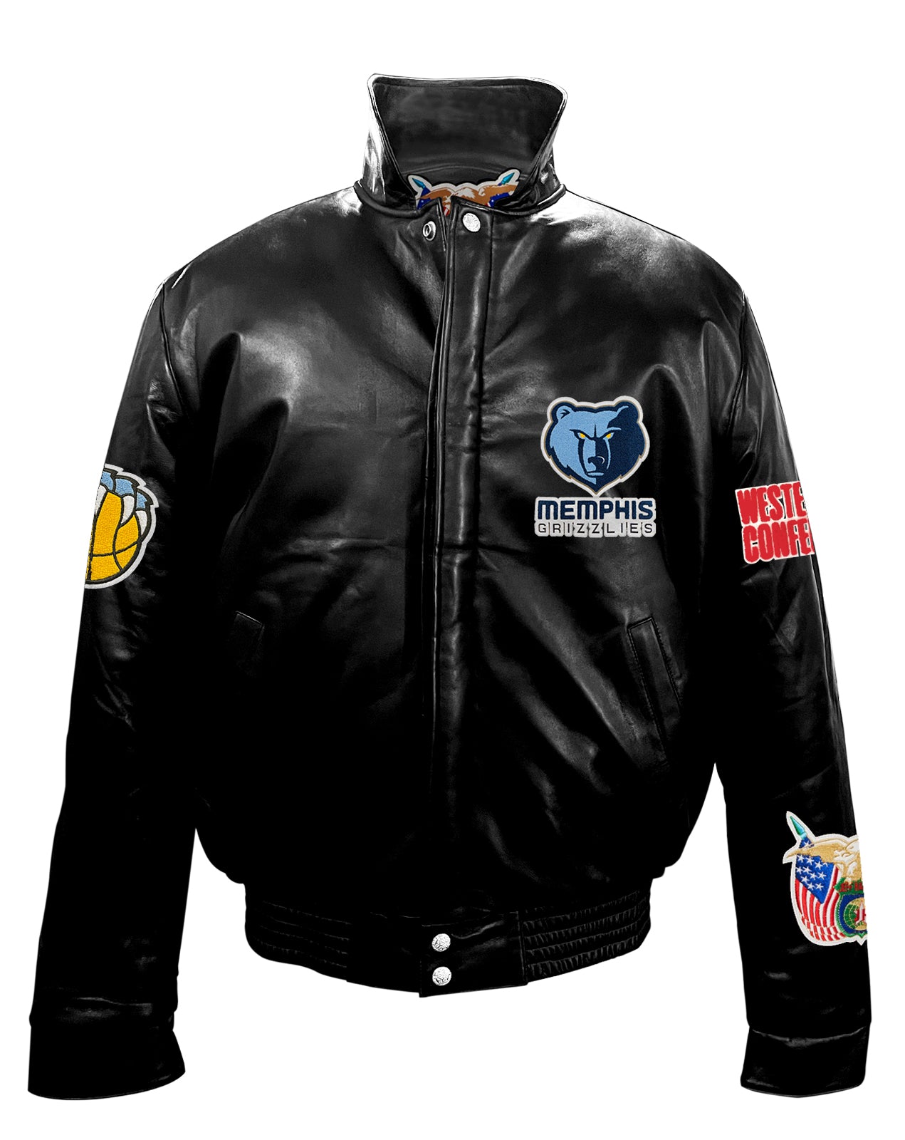 MEMPHIS GRIZZLIES FULL LEATHER PUFFER JACKET Black