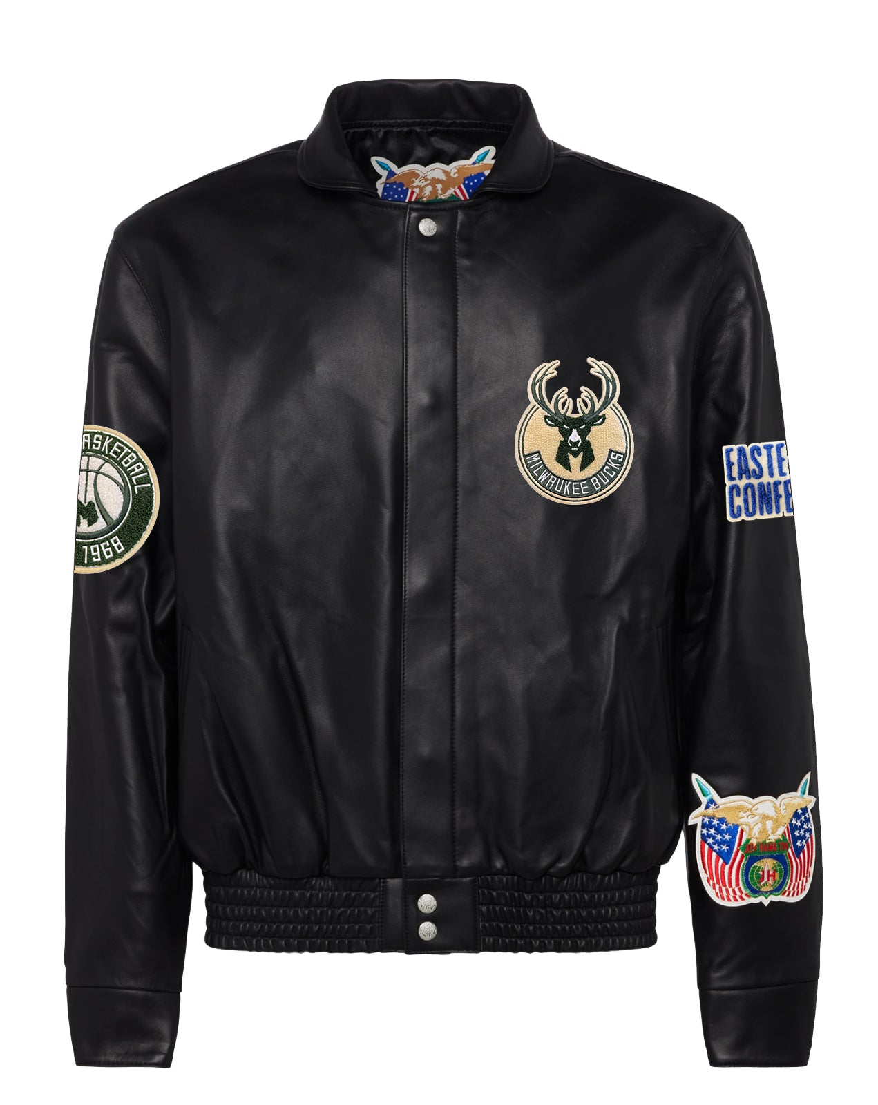 MILWAUKEE BUCKS FULL LEATHER JACKET Black – Jeff Hamilton Shop