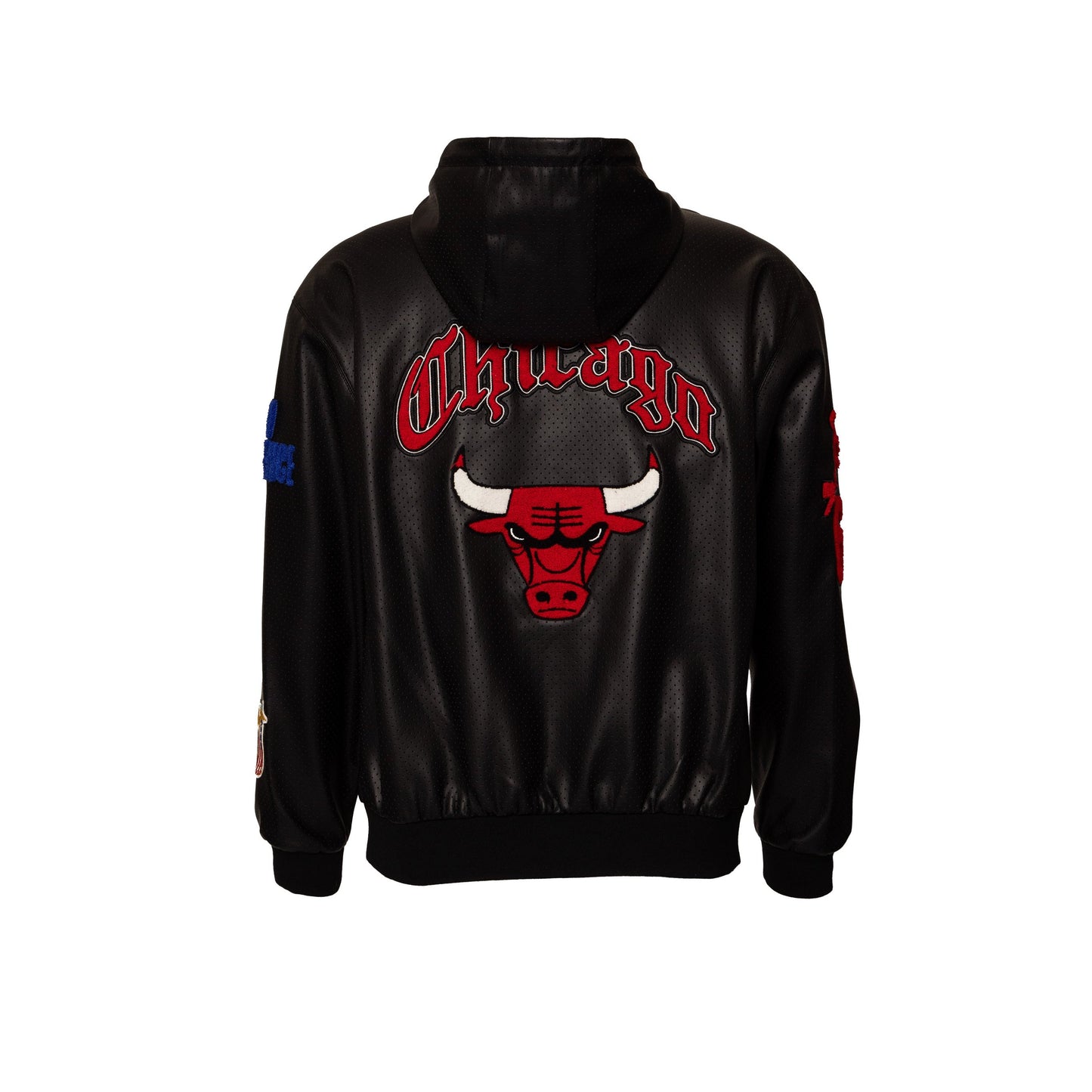 CHICAGO BULLS 1966 LIGHTWEIGHT VEGAN ZIP-UP HOODED JACKET Black