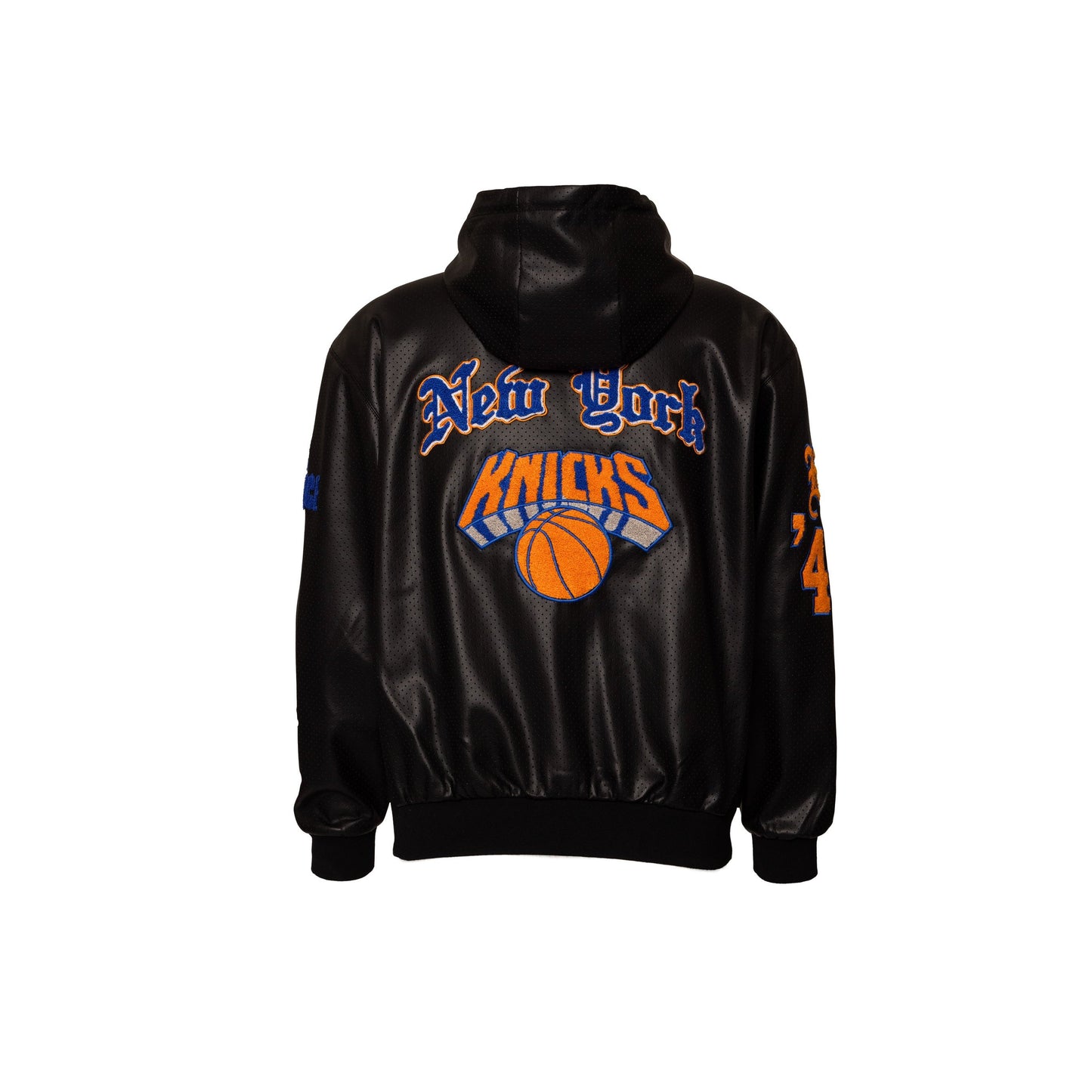 NEW YORK KNICKS 1946 LIGHTWEIGHT VEGAN ZIP-UP HOODED JACKET Black