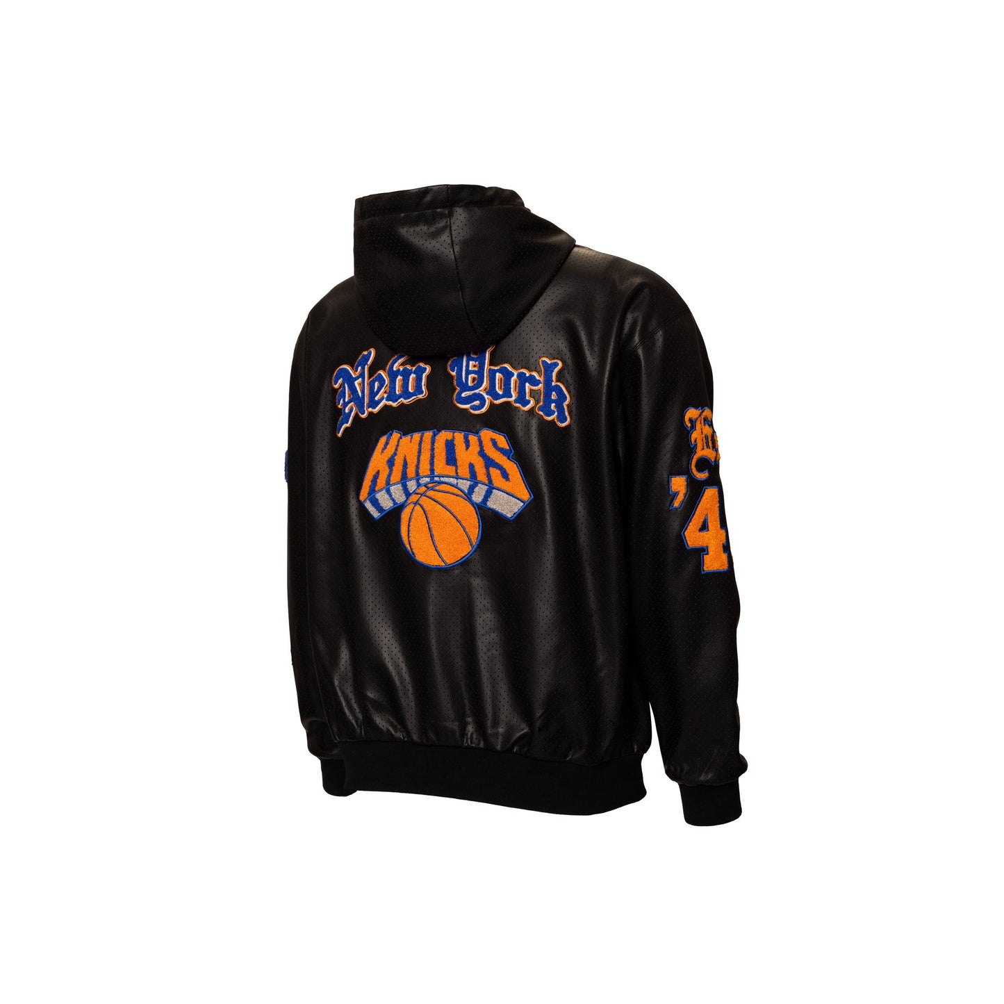 NEW YORK KNICKS 1946 LIGHTWEIGHT VEGAN ZIP-UP HOODED JACKET Black