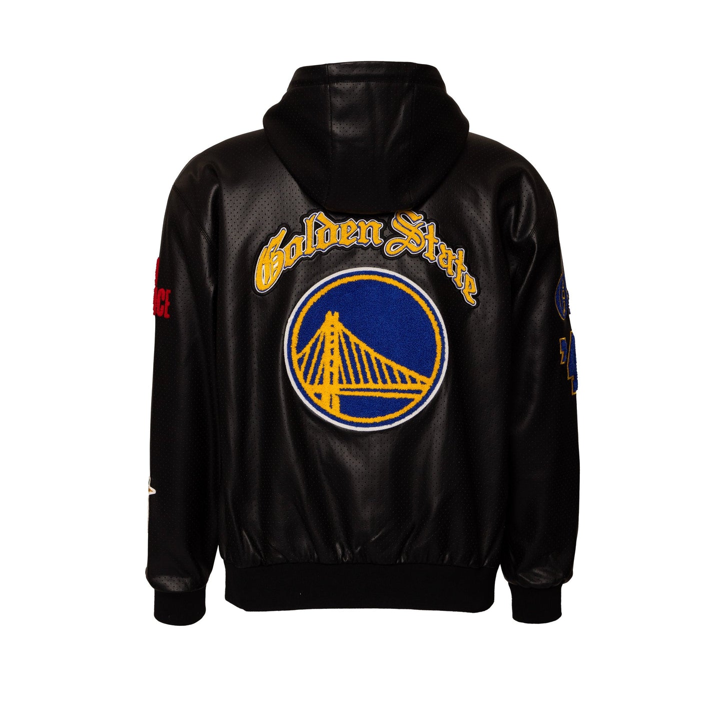 GOLDEN STATE WARRIORS 1946 LIGHTWEIGHT VEGAN ZIP-UP HOODED JACKET Black