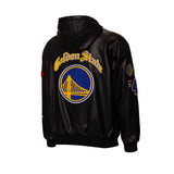 Golden State Warriors 1946 Lightweight Vegan Zip-Up Hooded Jacket Black