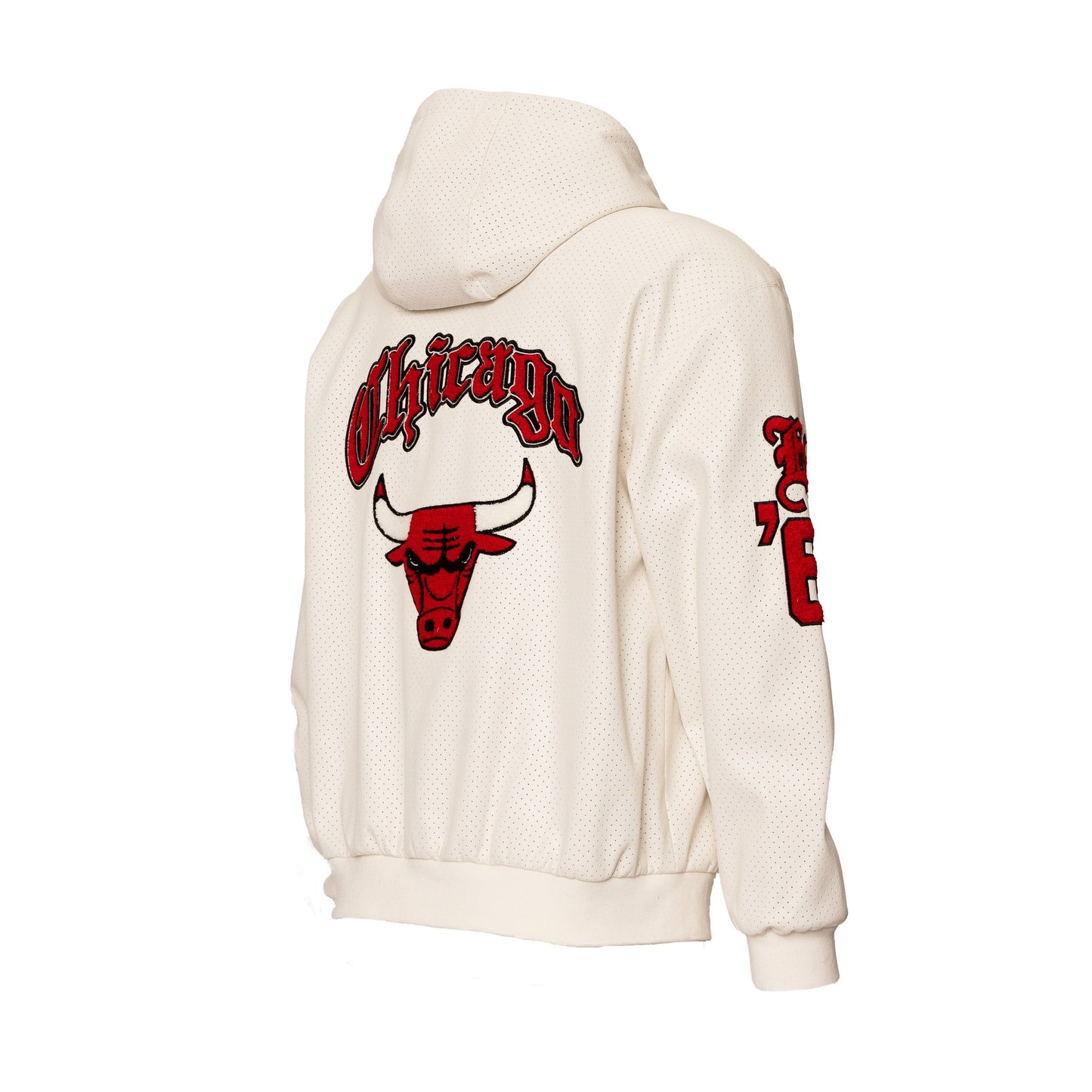 CHICAGO BULLS 1966 LIGHTWEIGHT VEGAN ZIP-UP HOODED JACKET White