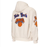 New York Knicks 1946 Lightweight Vegan Zip-Up Hooded Jacket White