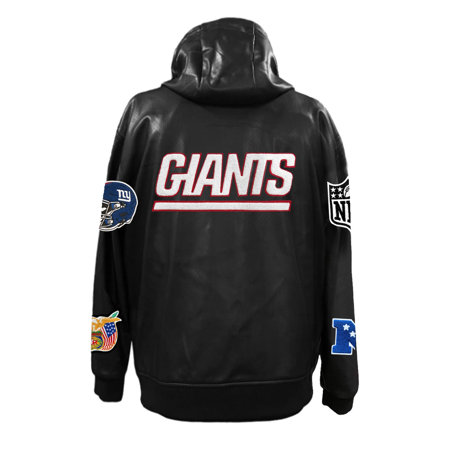 NEW YORK GIANTS LIGHTWEIGHT VEGAN ZIP-UP HOODED JACKET