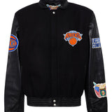 New York Knicks Wool & Leather Jacket Black