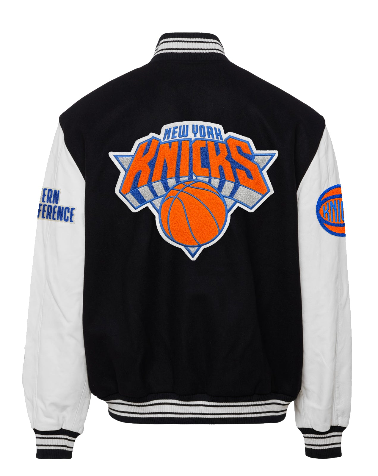 Maker of Jacket Fashion Jackets New York Knicks NBA Grey White Varsity