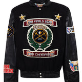 Denver Nuggets NBA Championship Wool & Leather Varsity Jacket Black/Black
