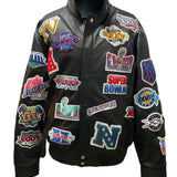 Limited Edition History Of Super Bowl Collage Full Leather Jacket
