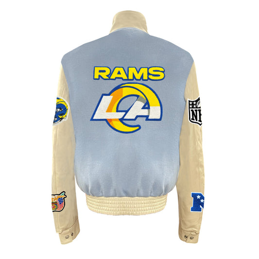 LOS ANGELES RAMS WOOL & LEATHER VARSITY JACKET Baby Blue