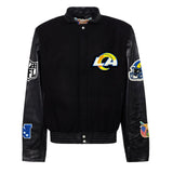Los Angeles Rams Wool & Leather Varsity Jacket Black/Black