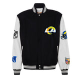 LOS ANGELES RAMS WOOL & LEATHER VARSITY JACKET Black/White AR