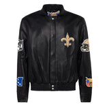 New Orleans Saints Full Leather Jacket Black