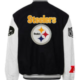 PITTSBURGH STEELERS WOOL & LEATHER VARSITY JACKET Black/White AR