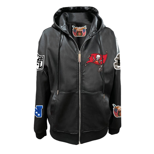 TAMPA BAY BUCCANEERS LIGHTWEIGHT VEGAN ZIP-UP HOODED JACKET