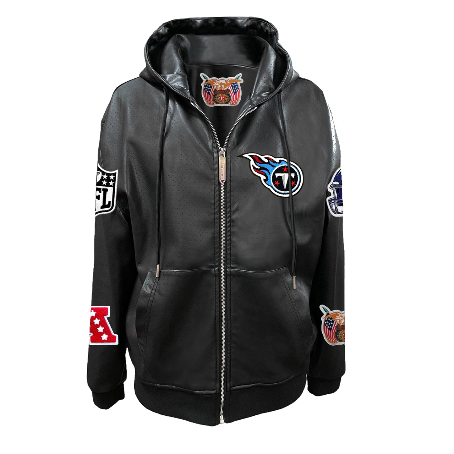 TENNESSEE TITANS LIGHTWEIGHT VEGAN ZIP-UP HOODED JACKET