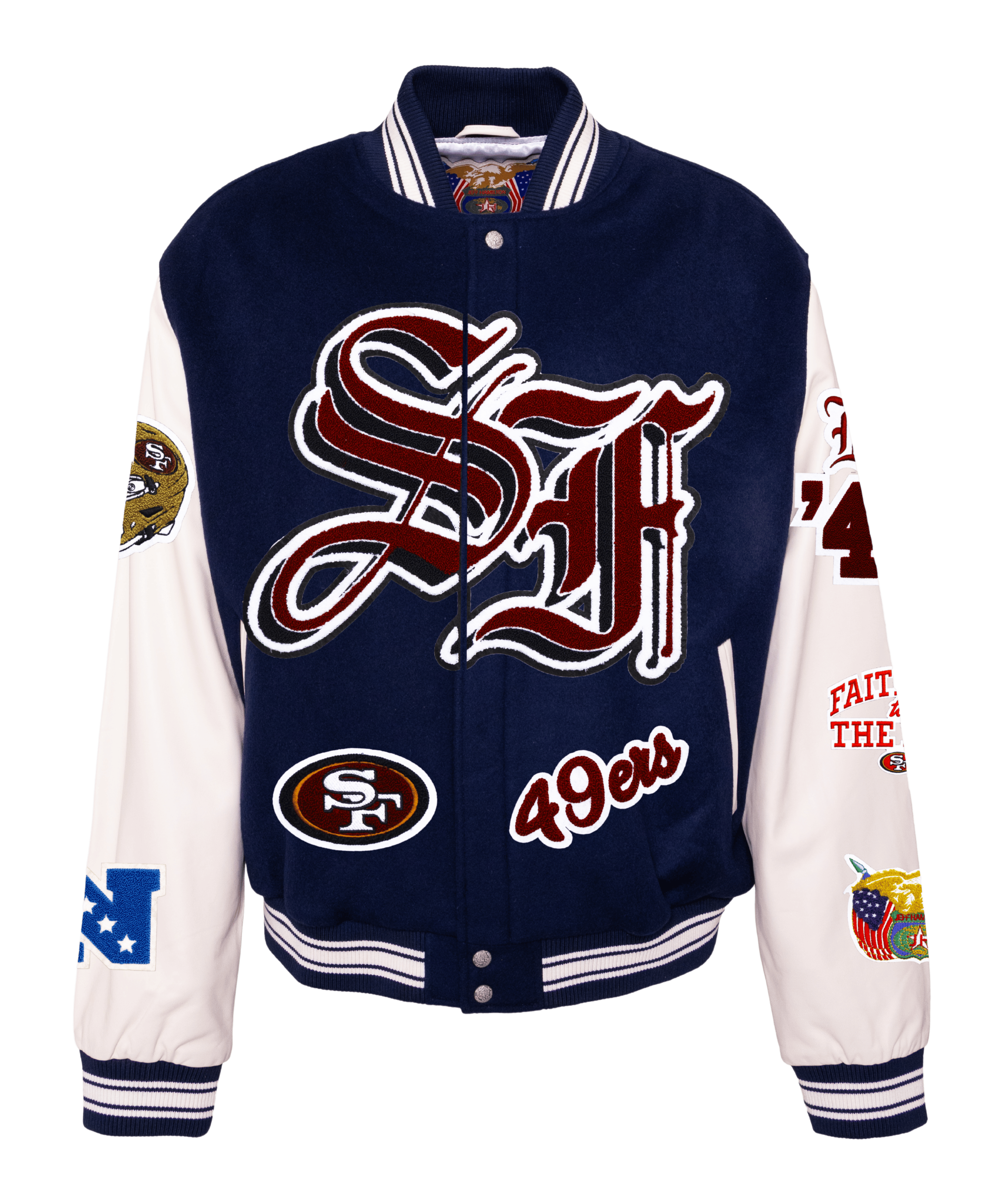 Vintage 90s San Francisco 49ers Leather Reversible Jacket by Jeff Hamilton Vintage 90s San Francisco 49ers Leather Reversible Jacket by Jeff Hamilton