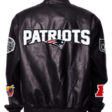 New England Patriots Full Black Vegan Leather Jacket
