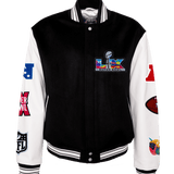 Super Bowl 2026 Wool & Leather Varsity Jacket White/Black