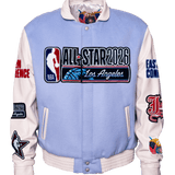All-Star 2026 Wool & Leather Varsity Jacket Light Blue/White
