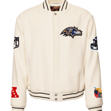 Baltimore Raven Wool Varsity Jacket White