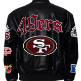 49ers Black Vegan Leather Jacket