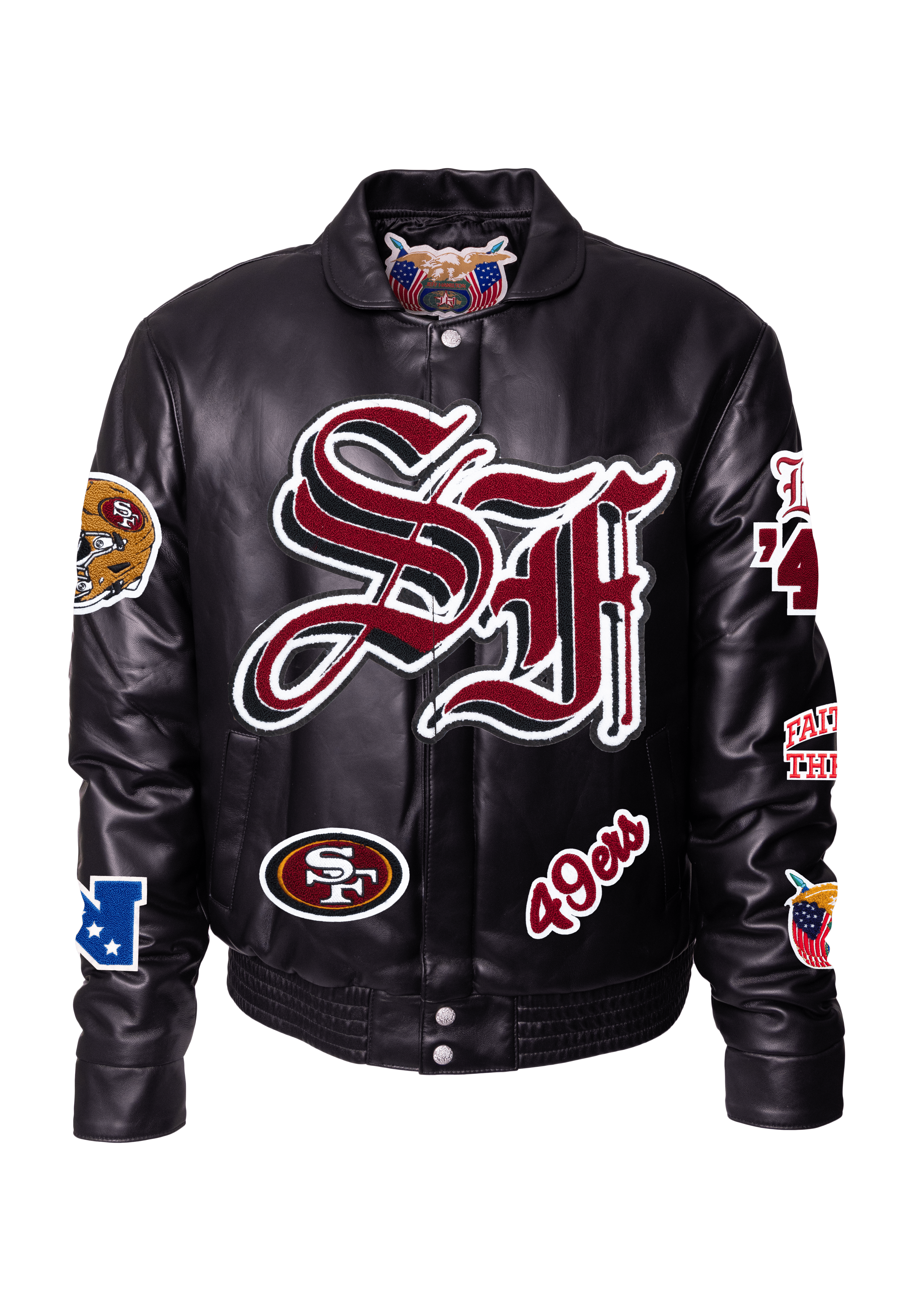 49ers Black Leather Puffer Jacket – Jeff Hamilton Shop 49ers Black Leather Puffer Jacket – Jeff Hamilton Shop