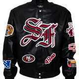 49ers Black Vegan Leather Jacket