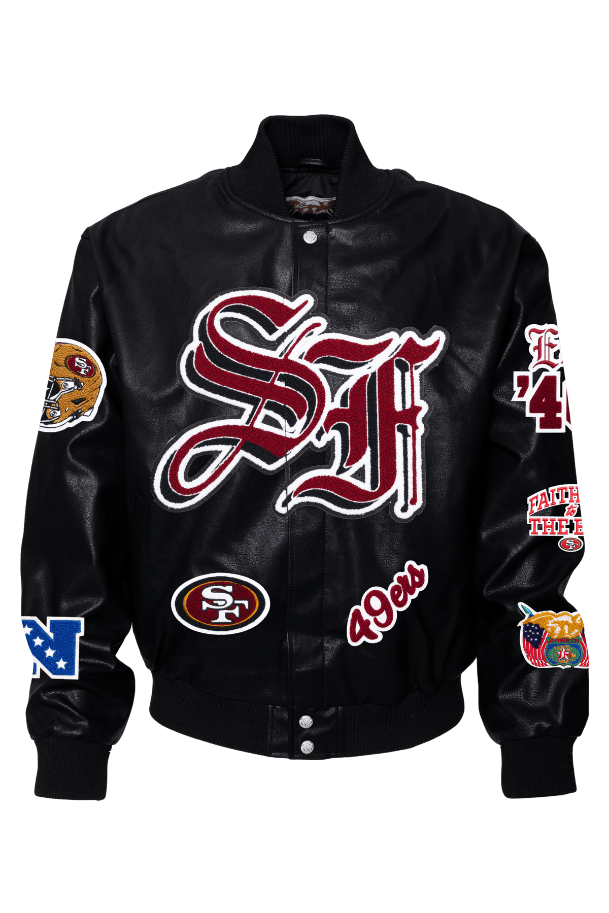 49ers Black Vegan Leather Jacket – Jeff Hamilton Shop