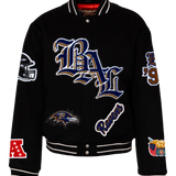 Baltimore Raven Wool Old English Varsity Jacket Black