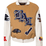 Baltimore Raven Wool & Leather Old English Varsity Jacket