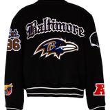 Baltimore Raven Wool Old English Varsity Jacket Black