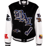 Baltimore Raven Wool & Leather Old English Varsity Jacket