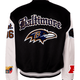 Baltimore Raven Wool & Leather Old English Varsity Jacket