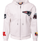 New England Patriots Lightweight Vegan Zip-Up Hooded Jacket White
