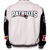 New England Patriots Wool & Leather Varsity Jacket White/Black