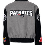 New England Patriots Wool & Leather Varsity Jacket Gray/Black
